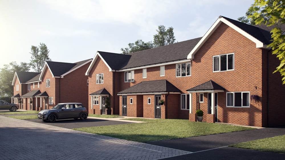 Exterior of Orchard Croft Phase 1 development in Royston